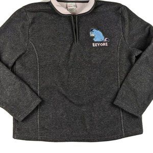 Disney Store Women's EEyore Quarter Zip Pullover Fleece Size Small R4-126